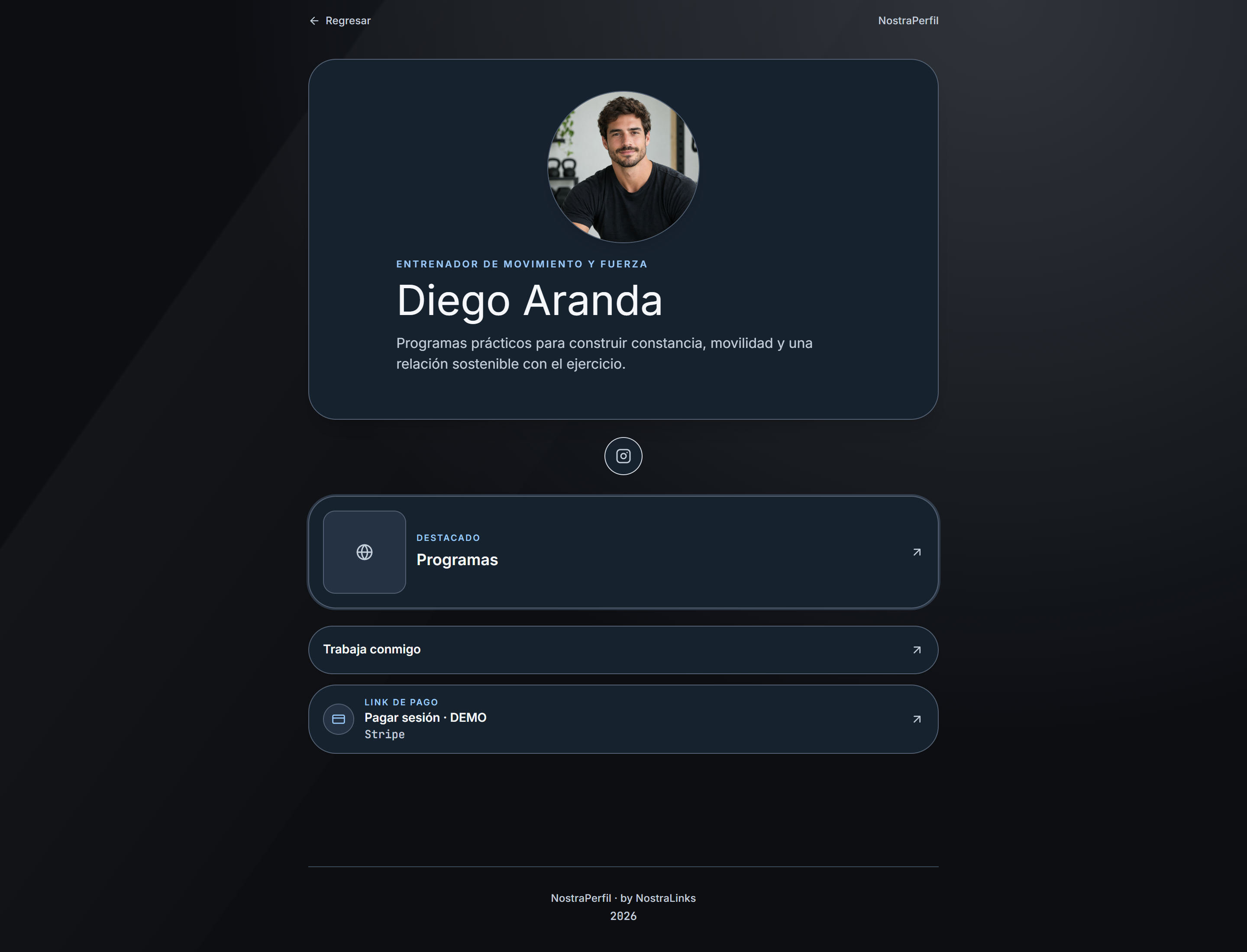 Demo NostraPerfil de Diego Aranda