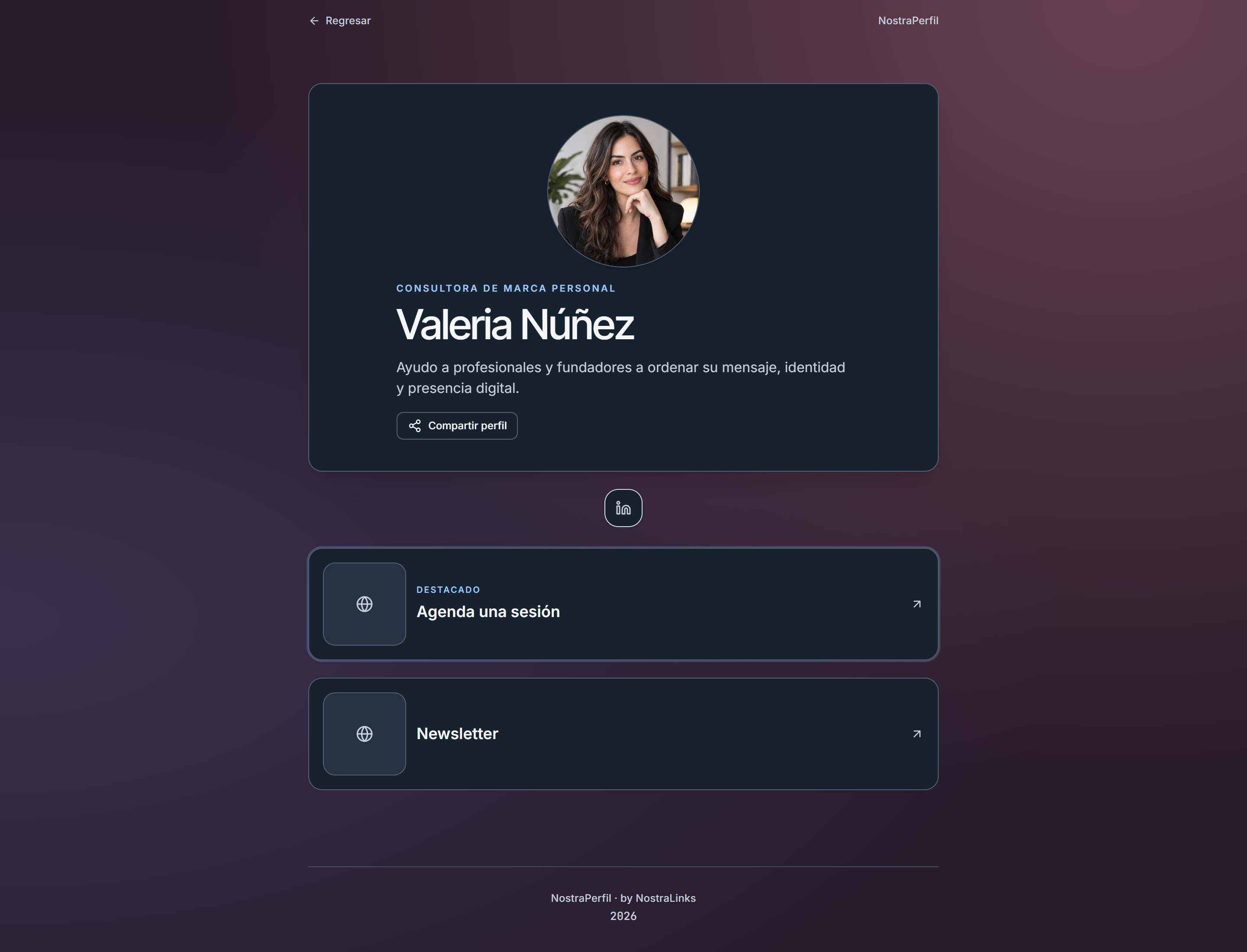 Demo NostraPerfil de Valeria Núñez